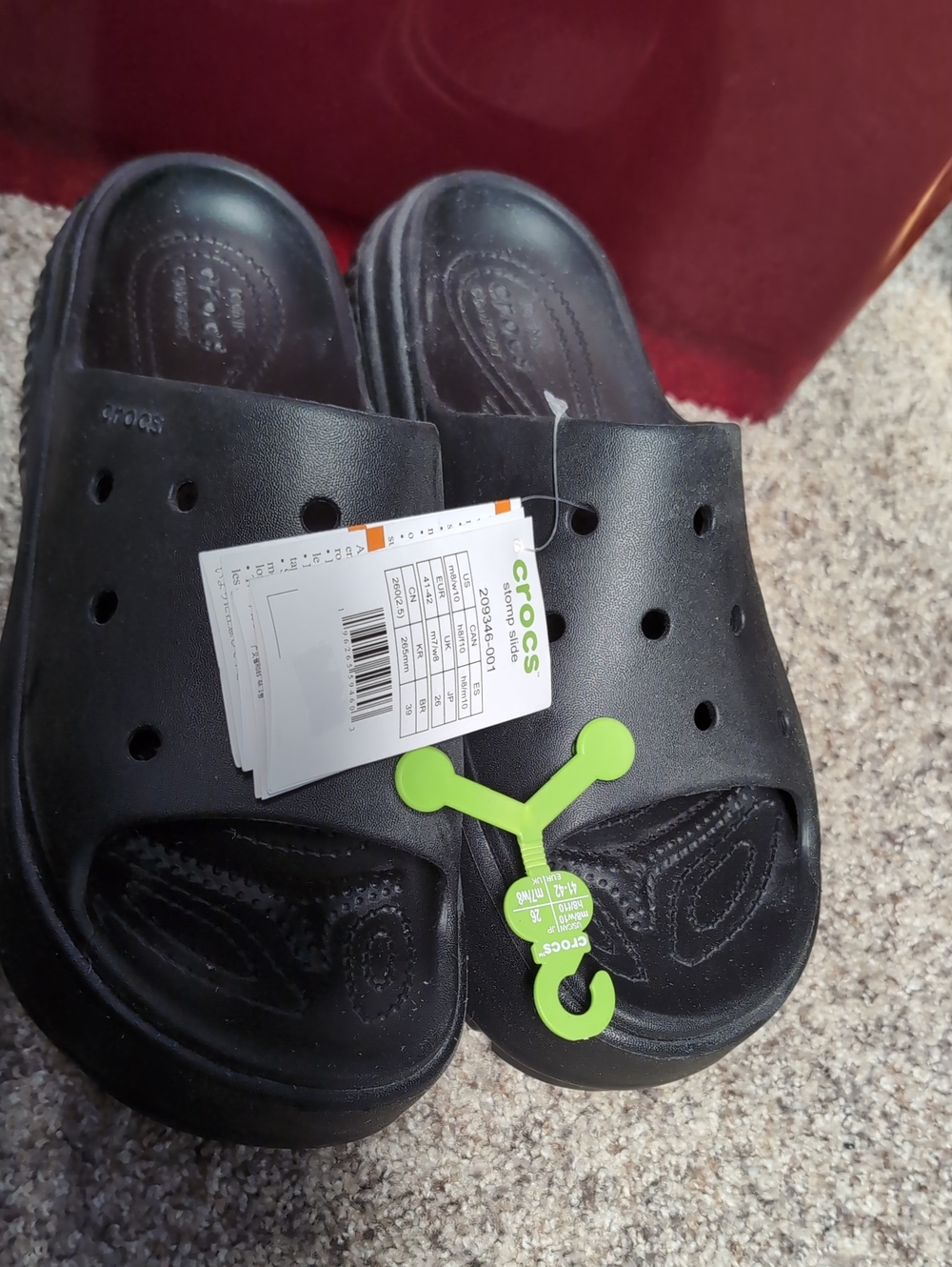 CROCS Black Platform Stomp Slide Sandals